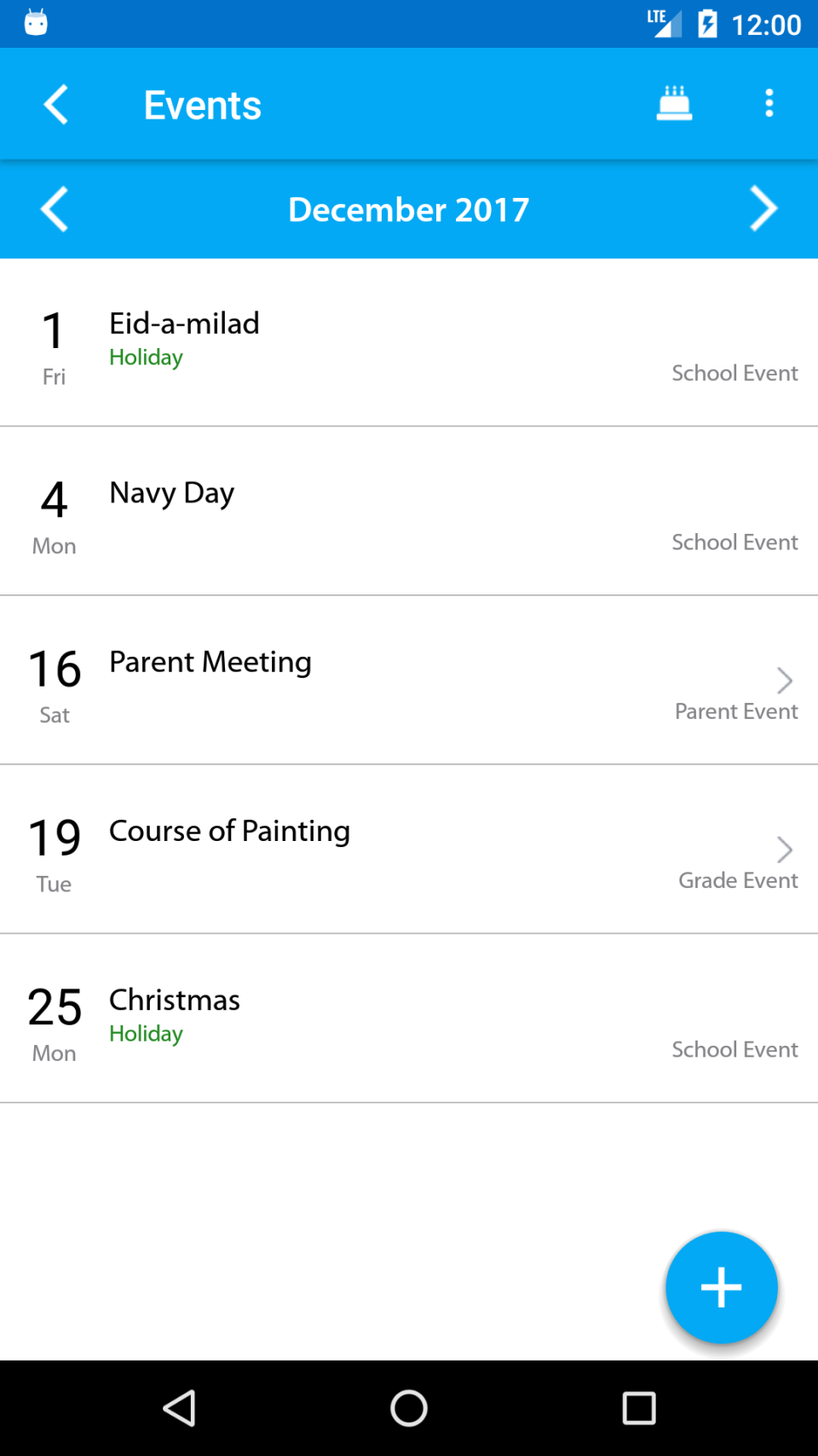 screenshot of School Diary